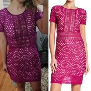 Orchid crochet lace purple pink sheath dre…